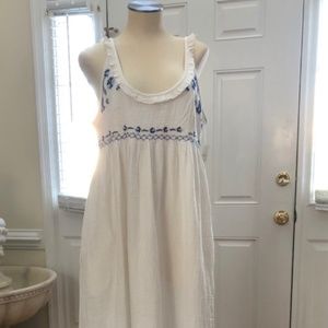 NEW Free People Floral dress Ivory Indigo Size M